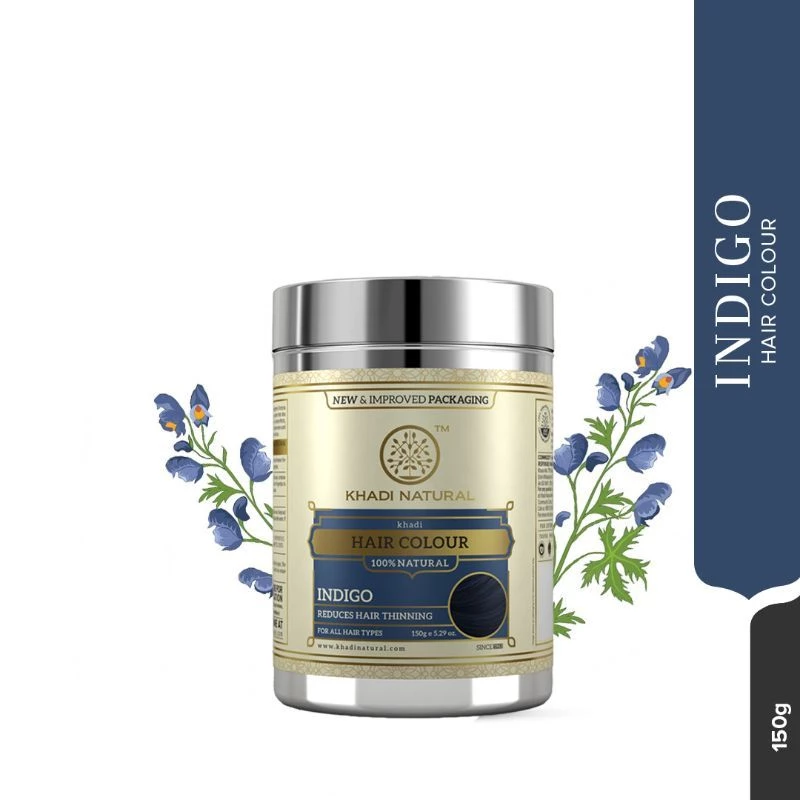 Khadi Natural Indigo Hair Color Reduce Hair Thinning, 150 g-1.webp